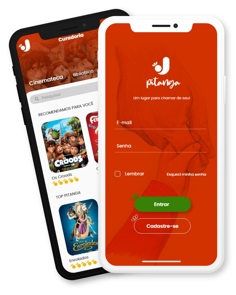 Foto da tela do site pitanga no celular